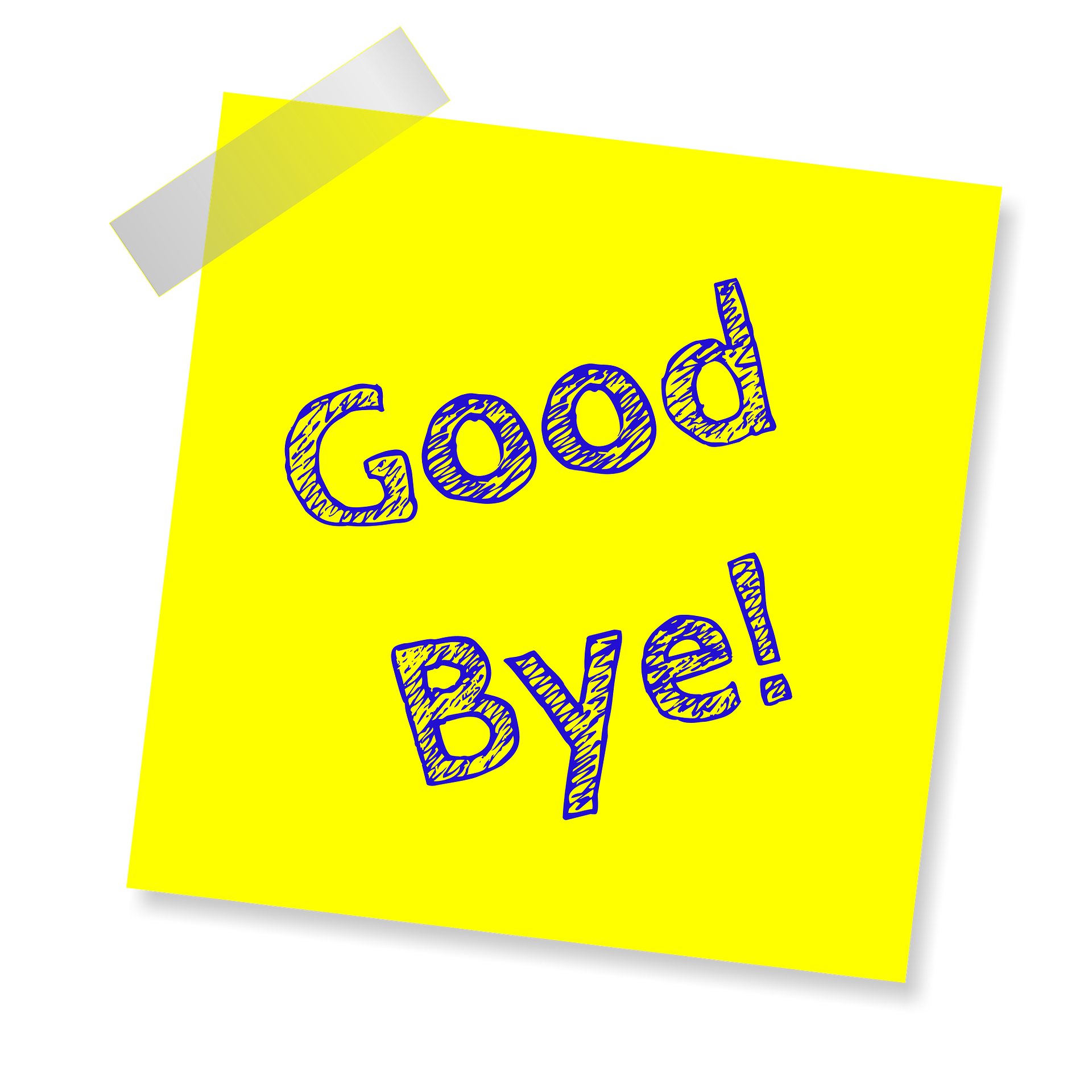 Clipart Zettel mit Aufschrift Good Bye